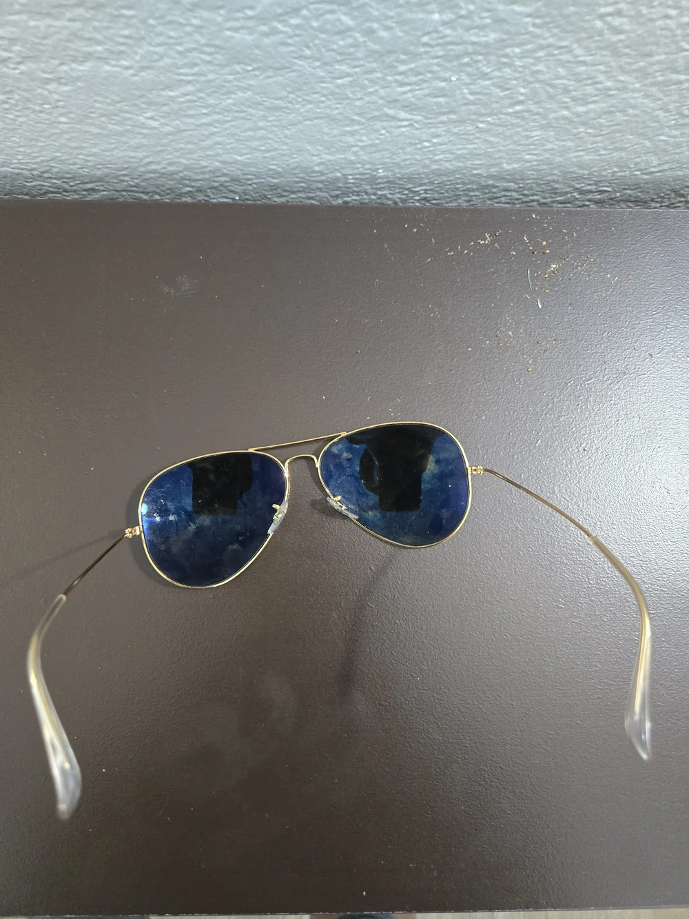 Ray-Ban Gold Frame Sunglasses with Black Lenses
